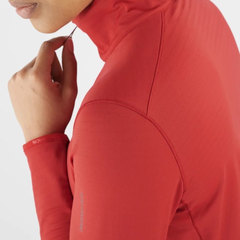 Chaquetas Salomon Essential Lightwarm Half Zip Mujer Rojos | MX ZJPG865